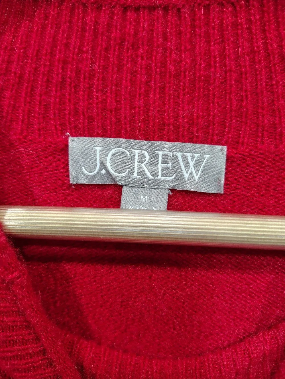 J Crew Rollneck Sweater Red Size Medium Merino Wool Alpaca Blend